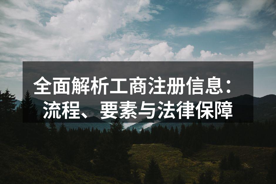 全面解析工商注册信息：流程、要素与法律保障